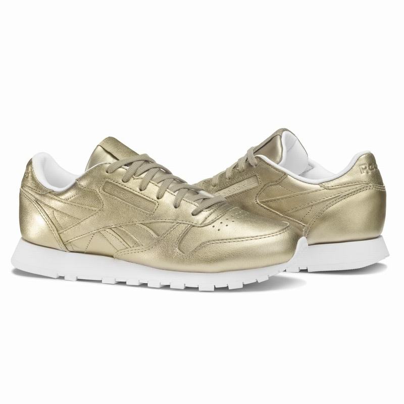 Tenisi Reebok Classic Leather Melted Metals Dama Aurii/Albi Romania KW4018OW